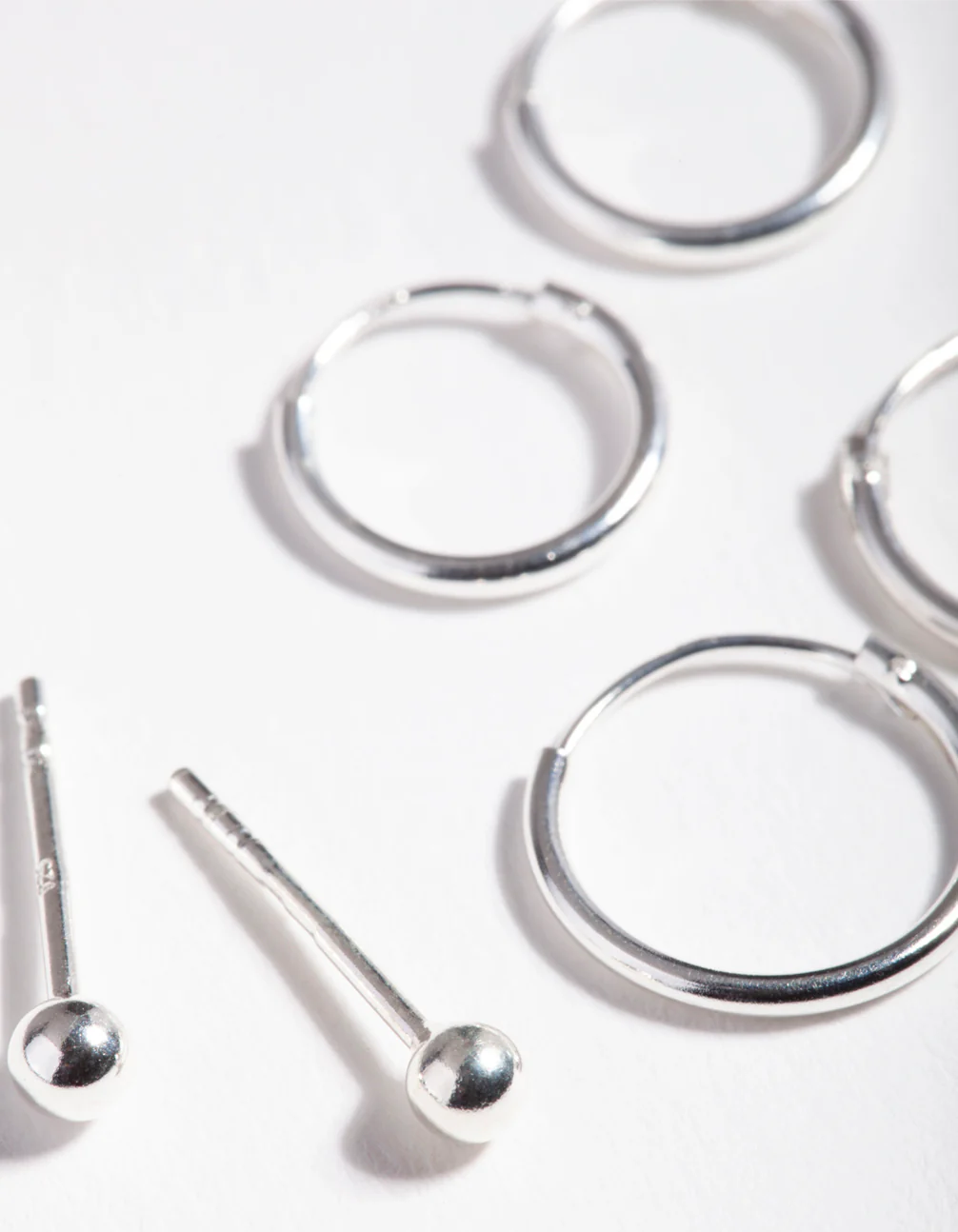 Sterling Silver Ball & Hoop Earring Pack - Image 2