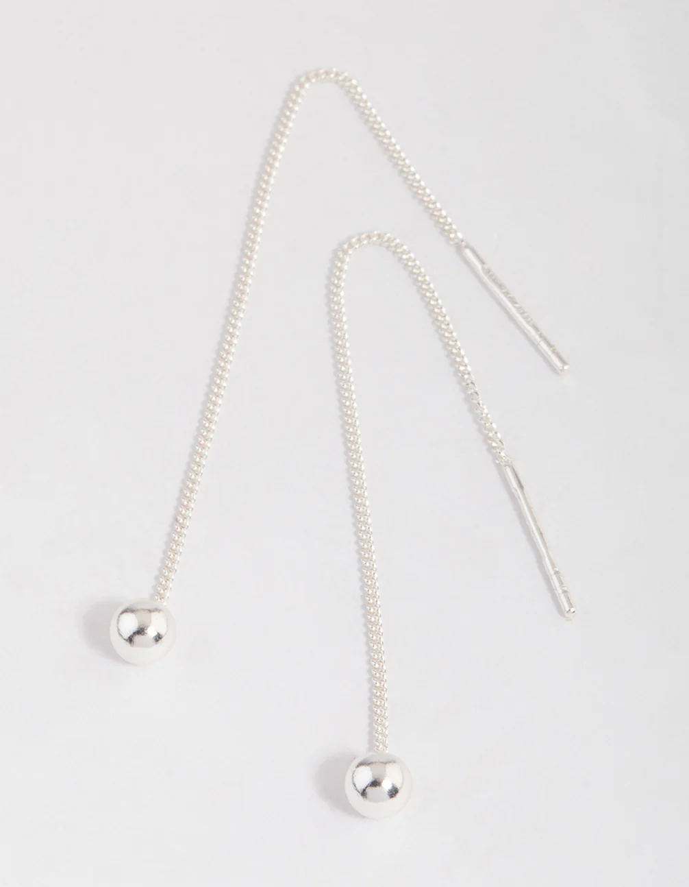 Sterling Silver Ball Threader Earrings - Image 2