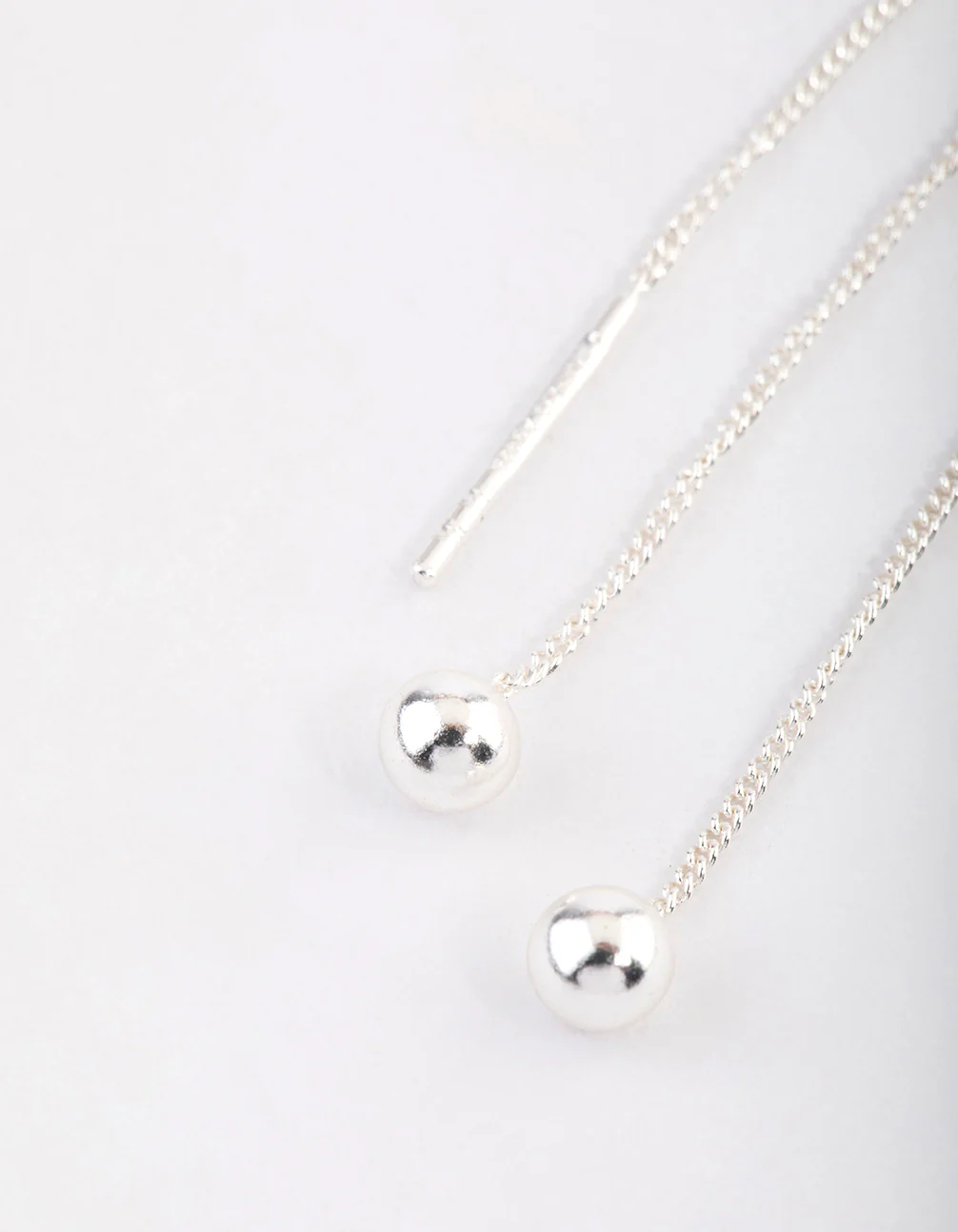 Sterling Silver Ball Threader Earrings - Image 3