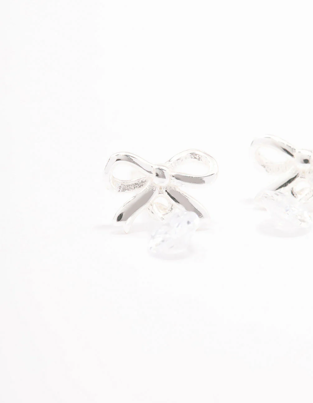 Sterling Silver Bow & Pear Drop Earrings - Image 2