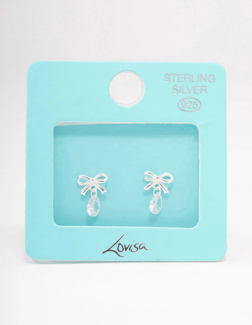 Sterling Silver Bow & Pear Drop Earrings - Image 3