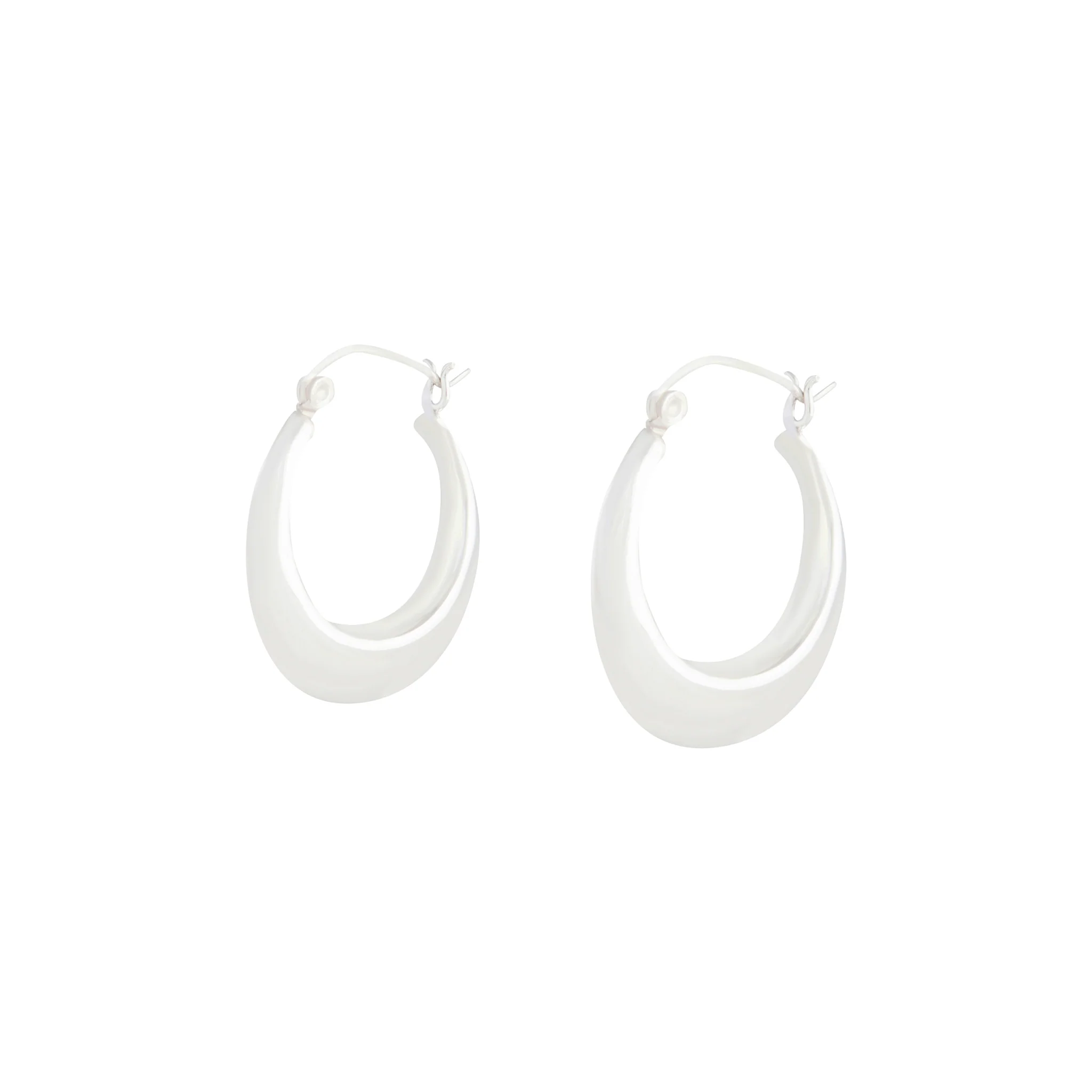 Sterling Silver Flat Edge Hoop - Image 2