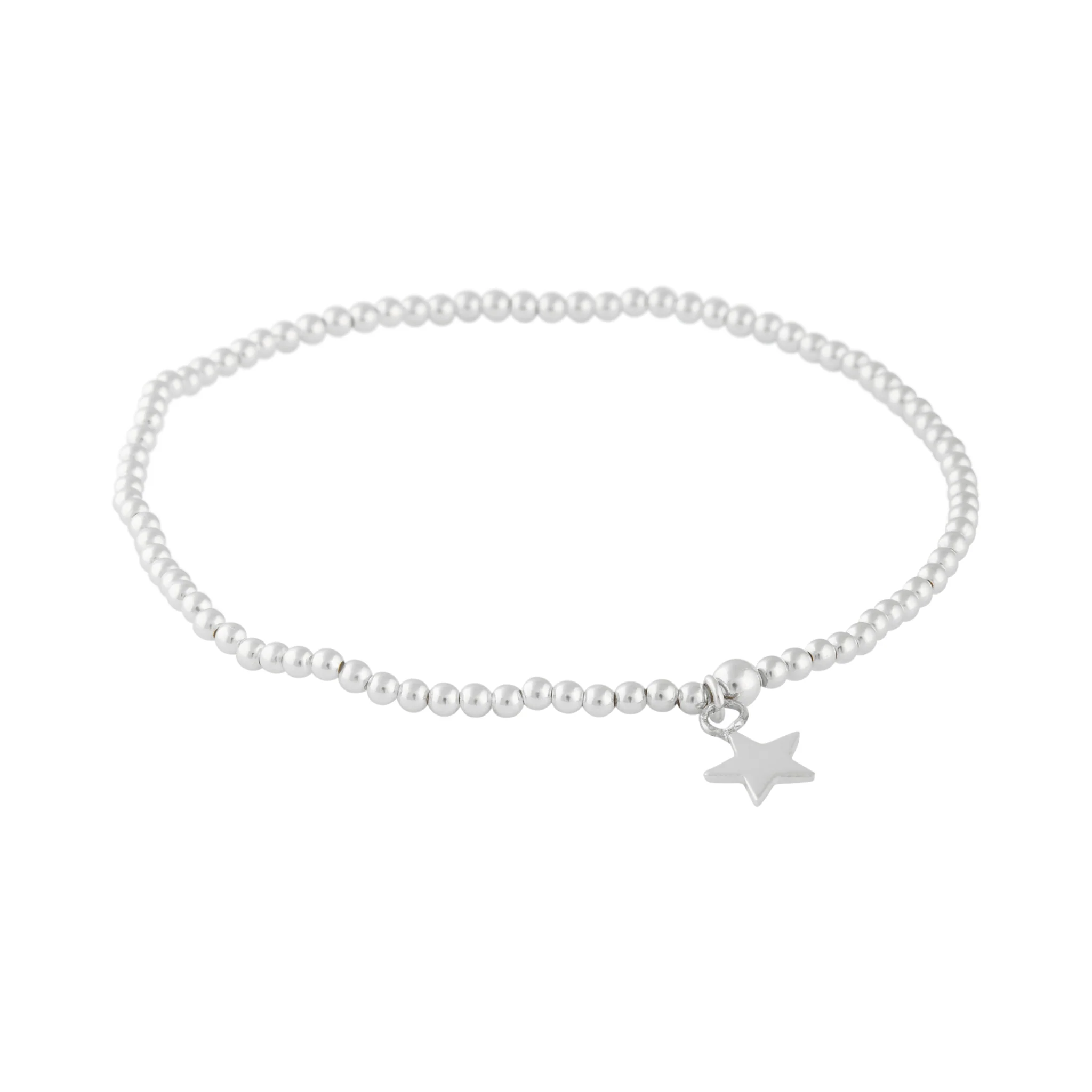 Sterling Silver Star Pendant Stretch Bracelet - Image 2