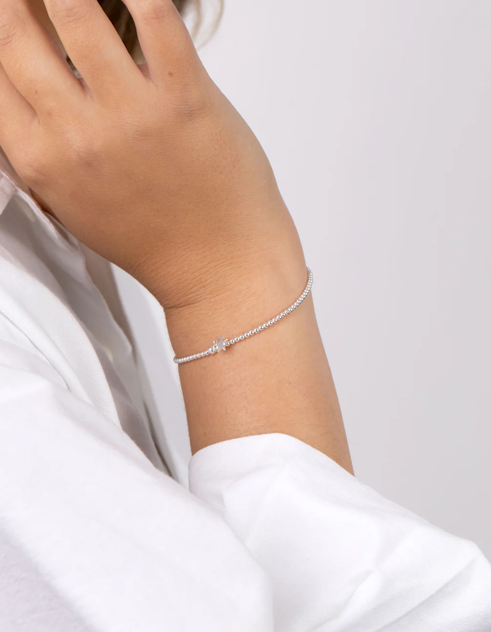 Sterling Silver Star Pendant Stretch Bracelet - Image 3