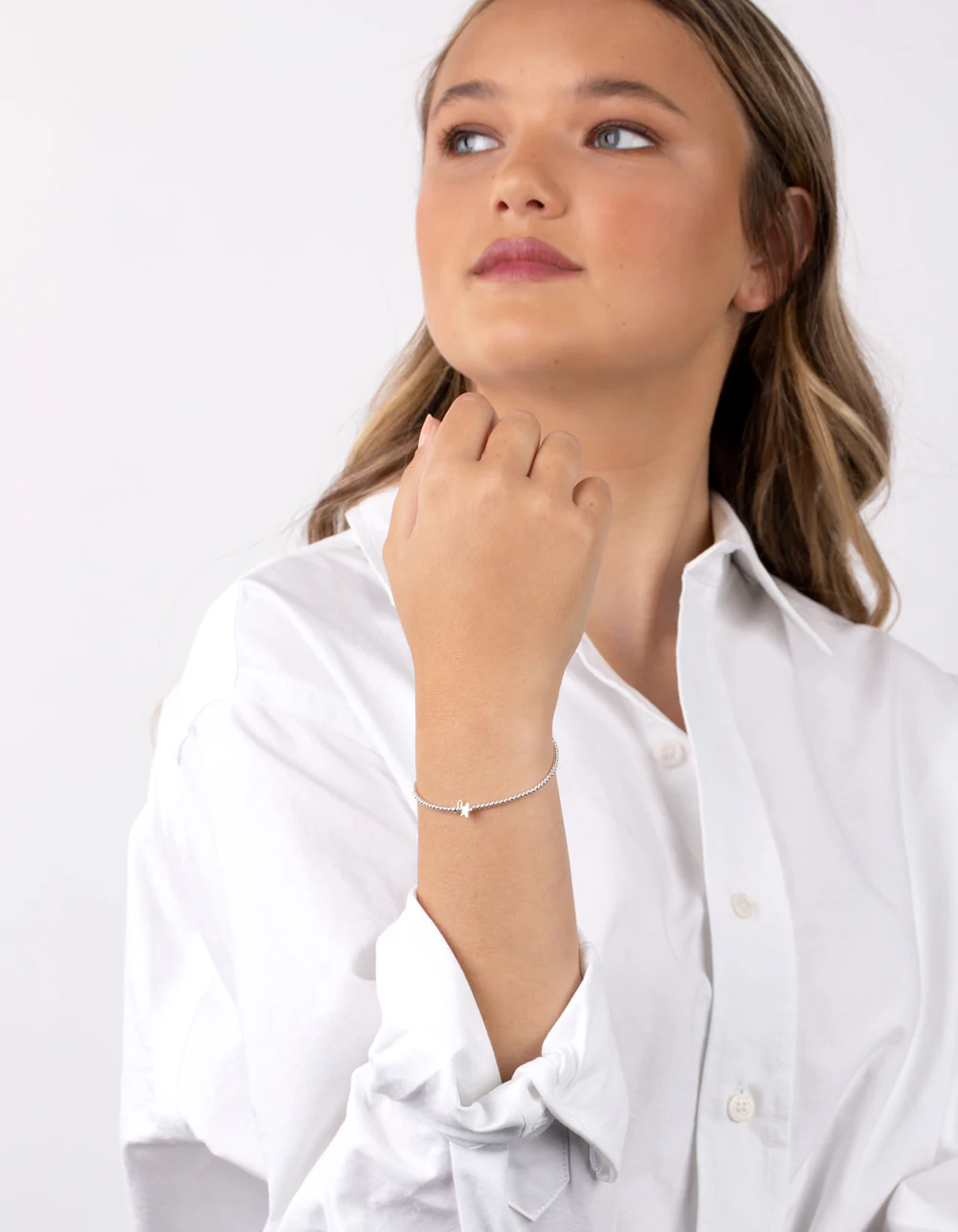 Sterling Silver Star Pendant Stretch Bracelet - Image 5