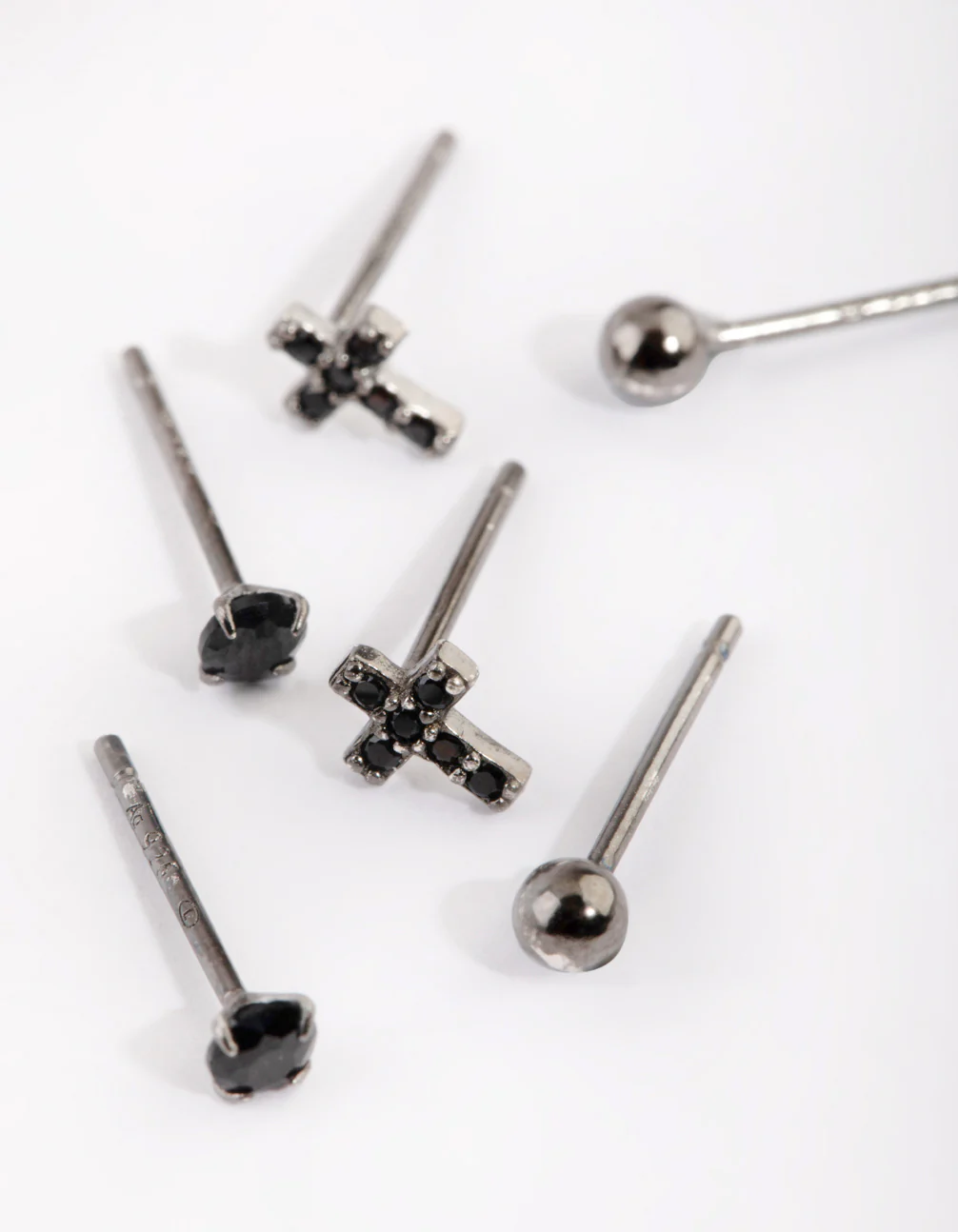 Sterling Silver Cross & Diamante Stud Earring Pack - Image 3