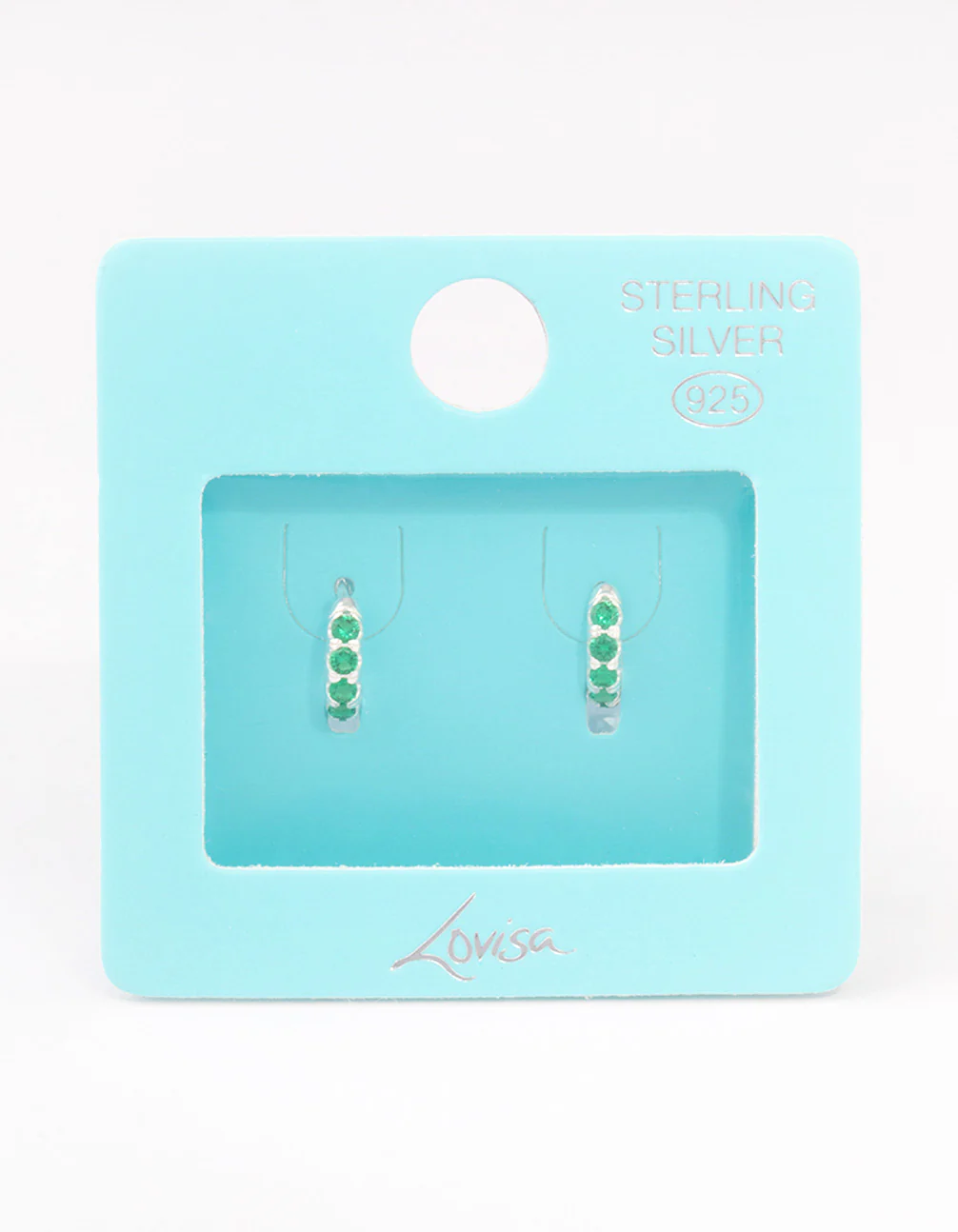 Sterling Silver Cubic Zirconia Basic Huggie Earrings - Image 3