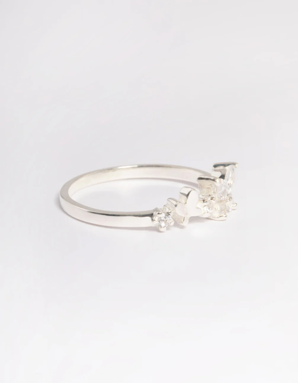 Sterling Silver Cubic Zirconia Butterfly Ring - Image 2