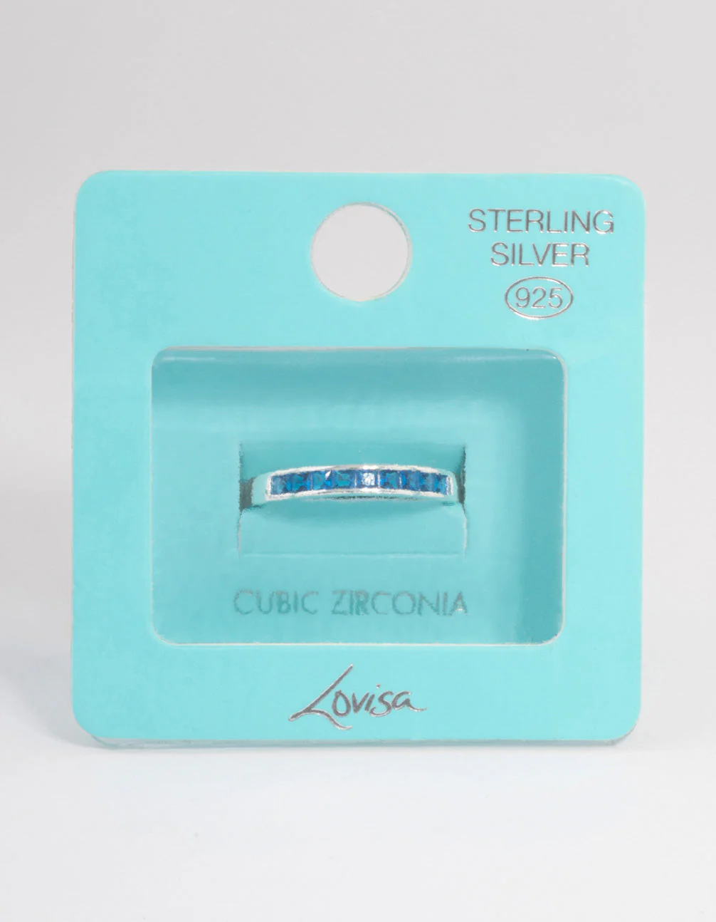 Sterling Silver Cubic Zirconia Checker Band Ring - Image 3