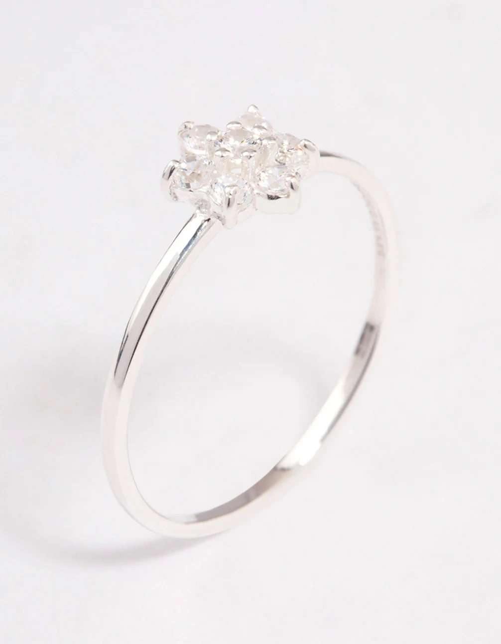Sterling Silver Cubic Zirconia Daisy Flower Ring - Image 2