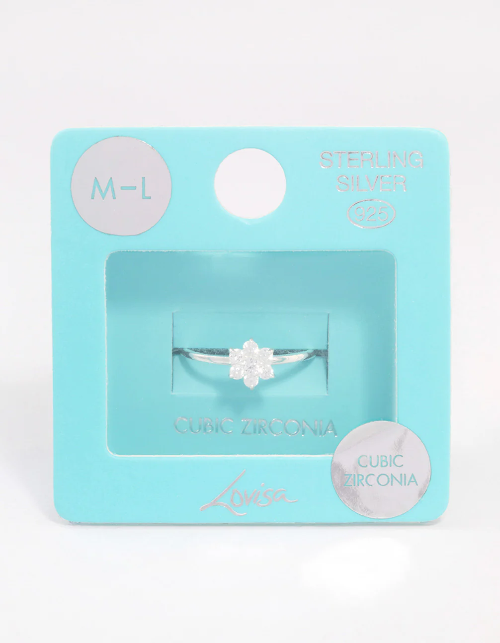 Sterling Silver Cubic Zirconia Daisy Flower Ring - Image 3