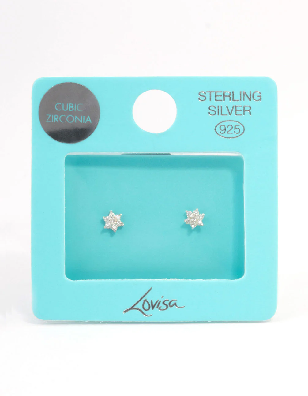 Sterling Silver Cubic Zirconia Flower Stud Earrings - Image 3