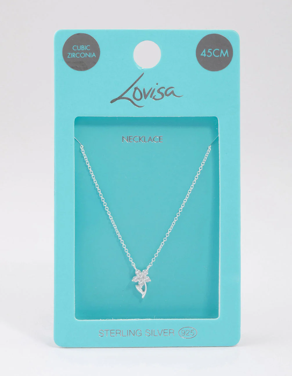 Sterling Silver Cubic Zirconia Stem Necklace - Image 4