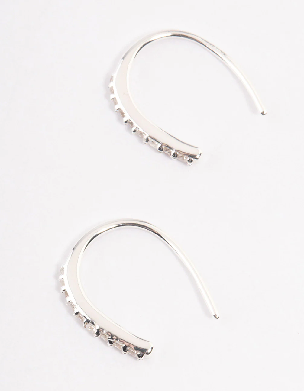 Sterling Silver Cubic Zirconia Hook Drop Earrings - Image 2