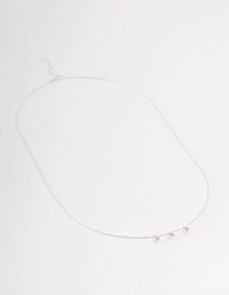 Sterling Silver Cubic Zirconia Necklace - Image 3