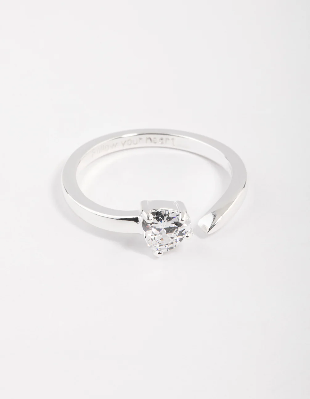 Sterling Silver Cubic Zirconia Heart Wrap Ring - Image 2
