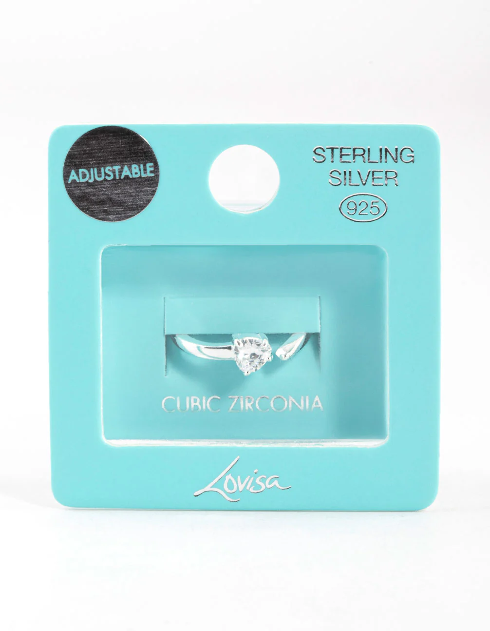 Sterling Silver Cubic Zirconia Heart Wrap Ring - Image 4