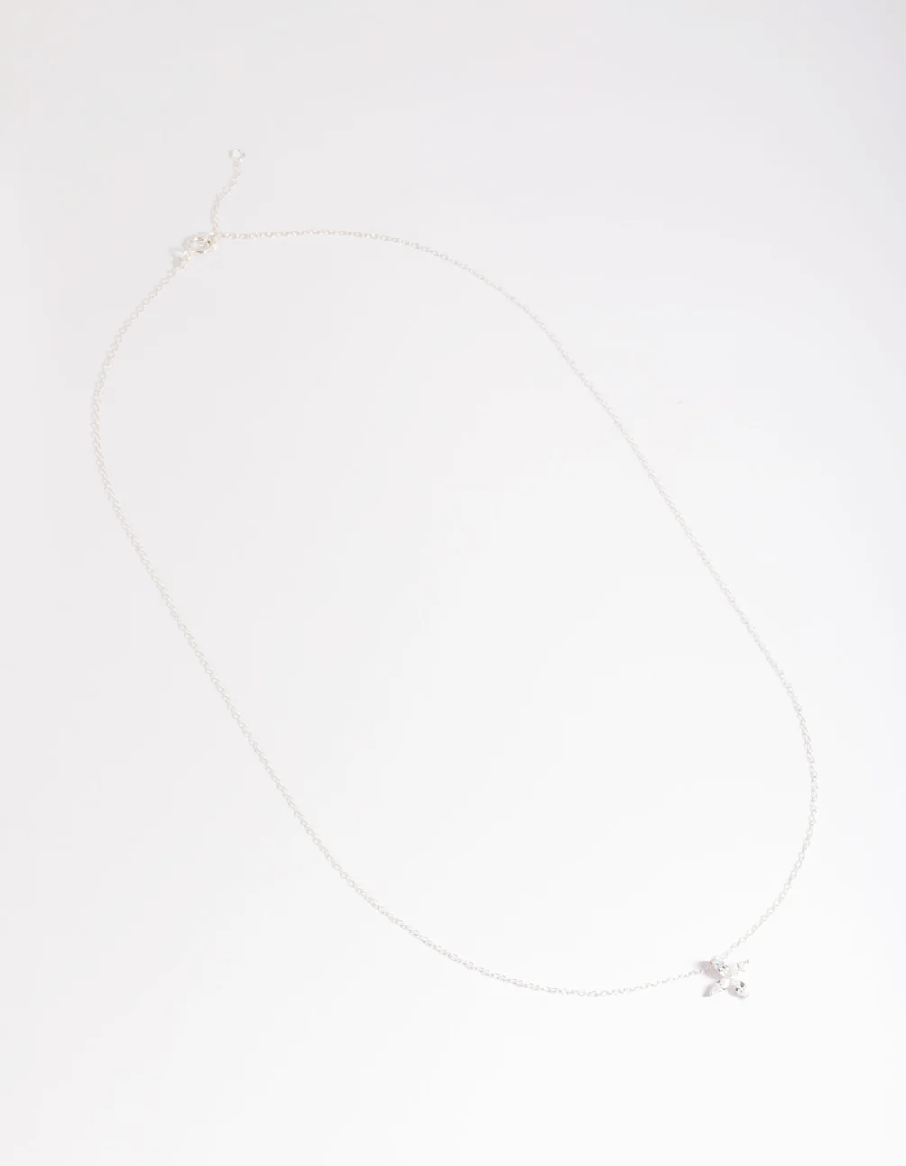 Sterling Silver Cubic Zirconia Marquise Cross Necklace - Image 3