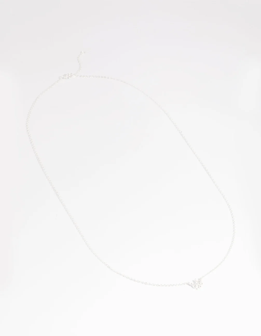 Sterling Silver Cubic Zirconia Lily Pendant Necklace - Image 4