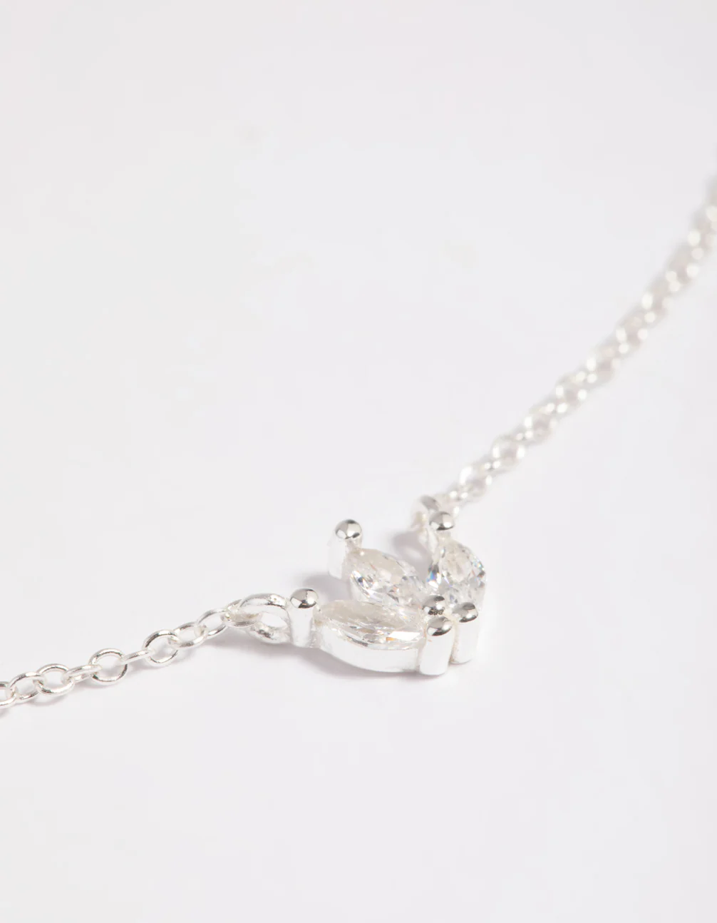 Sterling Silver Cubic Zirconia Lily Pendant Necklace - Image 5