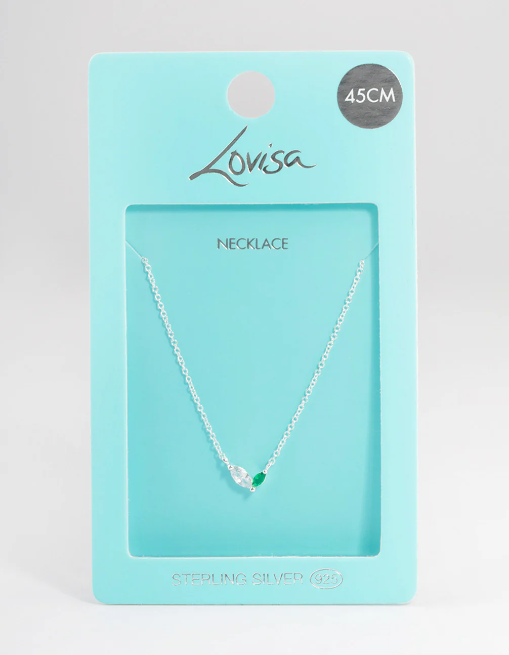 Sterling Silver Cubic Zirconia Marquise Petite Pendant Necklace - Image 3