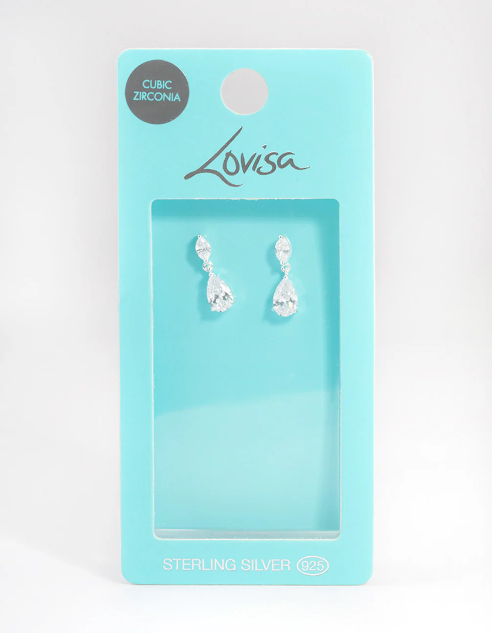 Sterling Silver Cubic Zirconia Marquise & Pear Drop Earrings - Image 3
