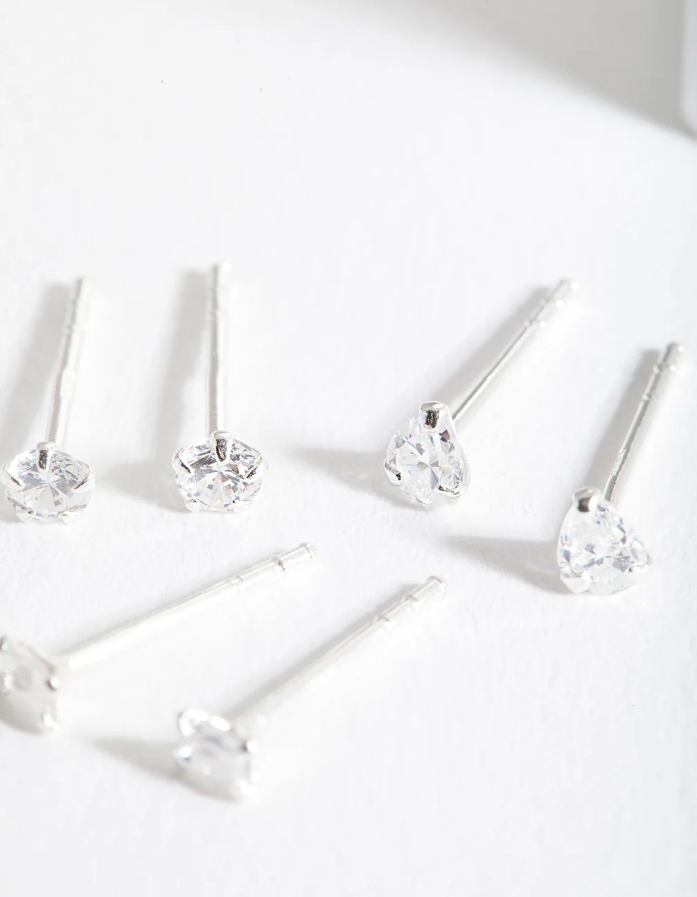 Sterling Silver Mini Cubic Zirconia Stud Earring Pack - Image 3