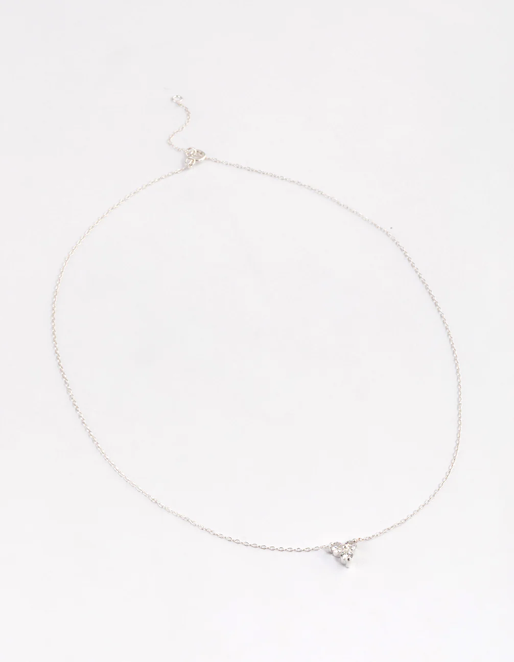 Sterling Silver Cubic Zirconia Round Trio Collar Necklace - Image 2