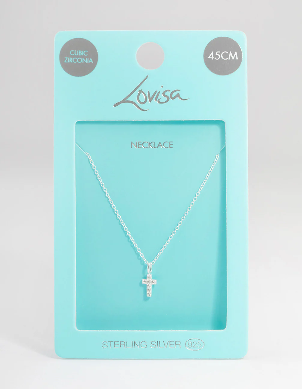 Sterling Silver Cubic Zirconia Small Cross Necklace - Image 3