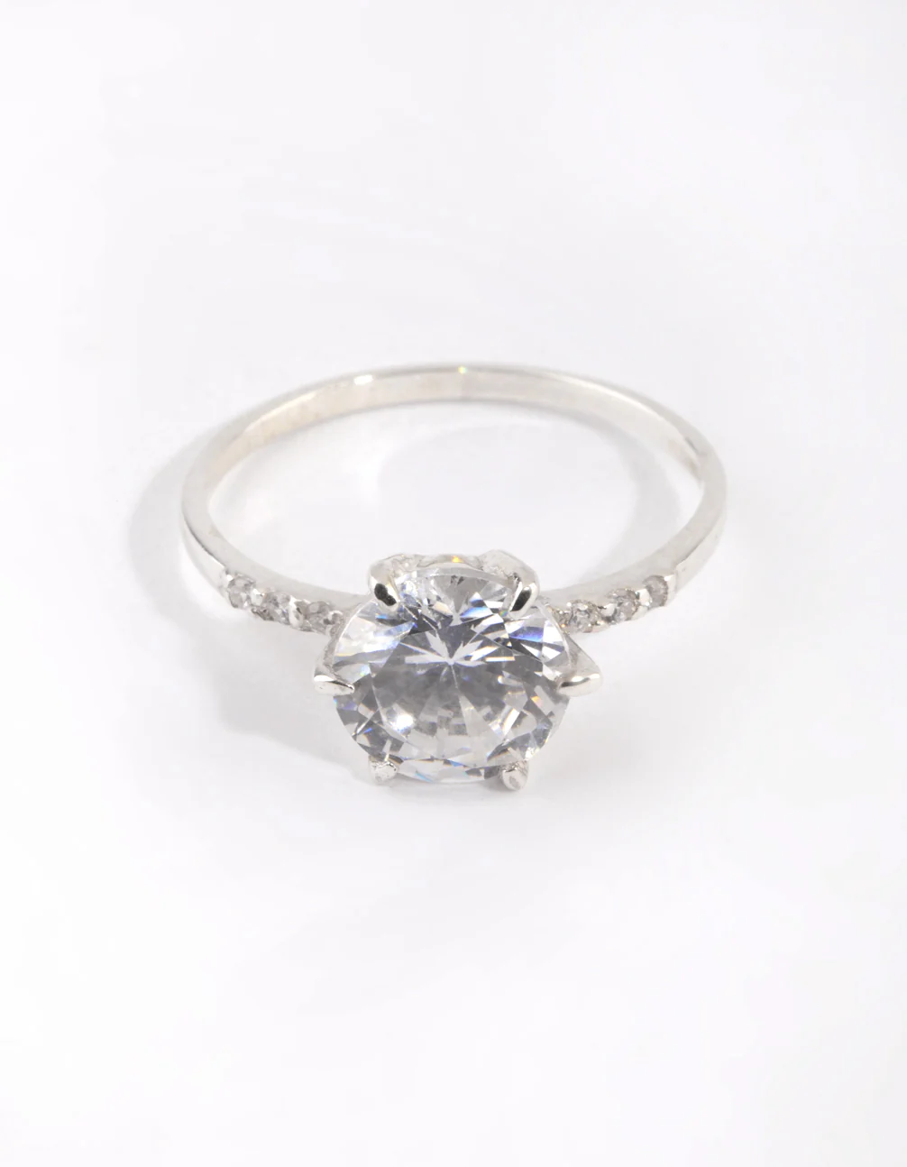 Sterling Silver Cubic Zirconia Claw Ring - Image 2