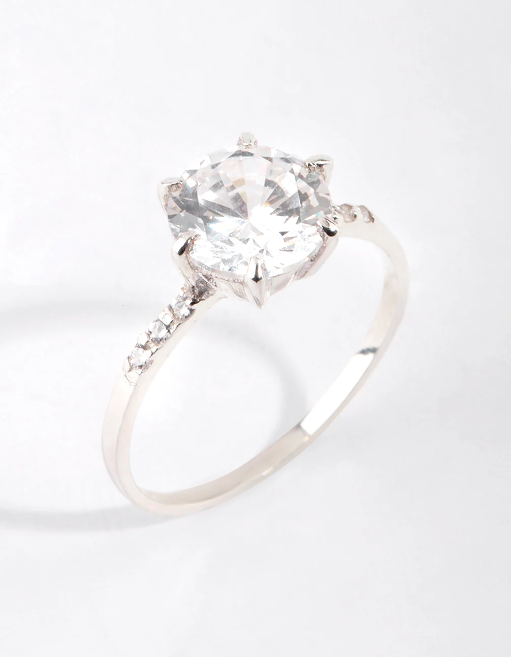Sterling Silver Cubic Zirconia Claw Ring - Image 3