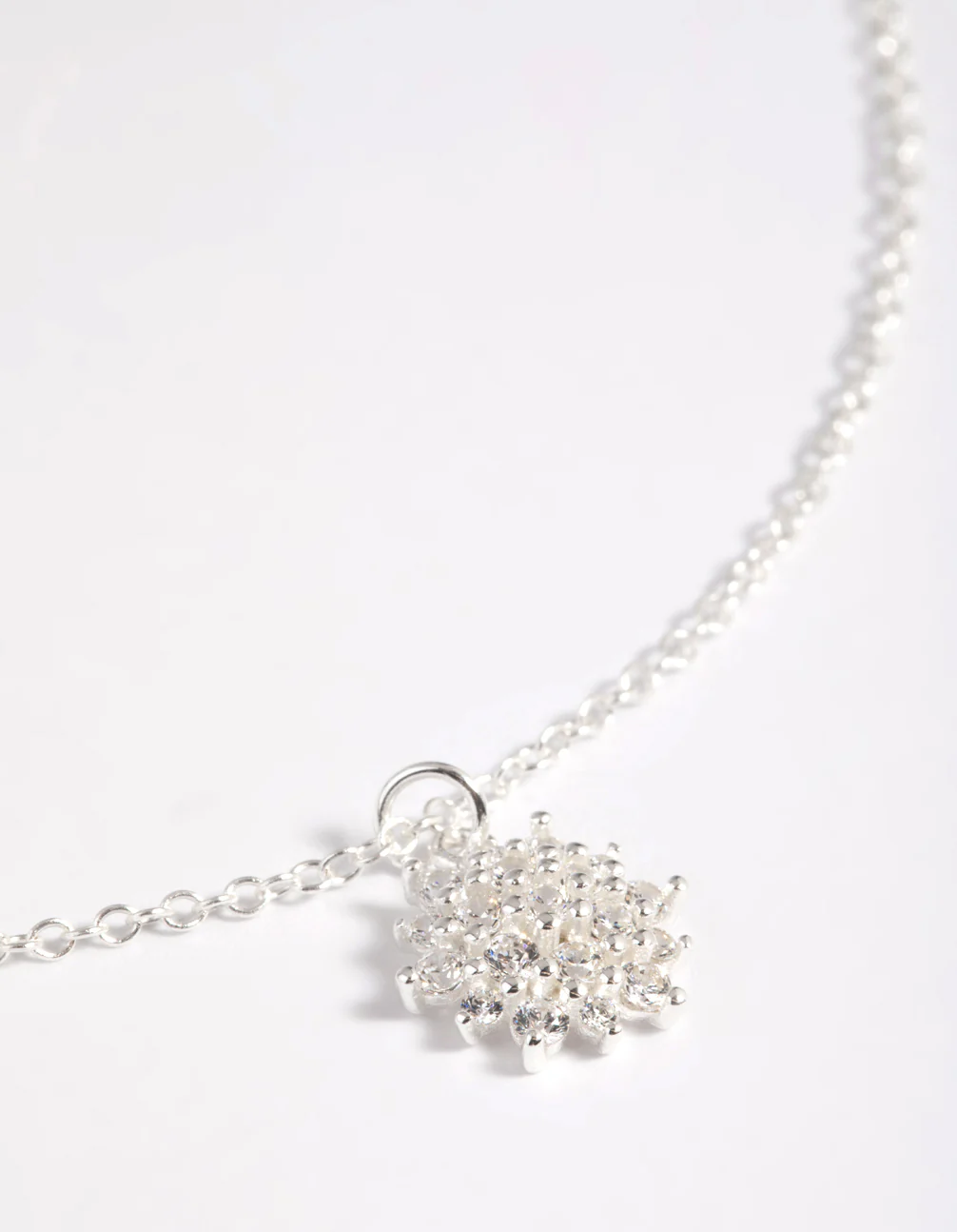 Sterling Silver Cubic Zirconia Sun Necklace - Image 4