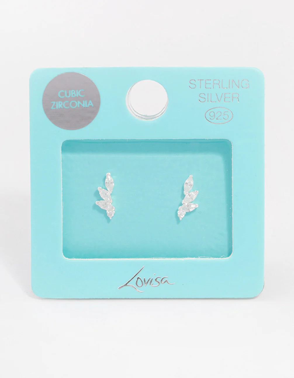 Sterling Silver Cubic Zirconia Climber Earrings - Image 3