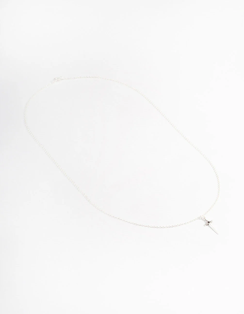 Sterling Silver Dagger Pendant Necklace - Image 2