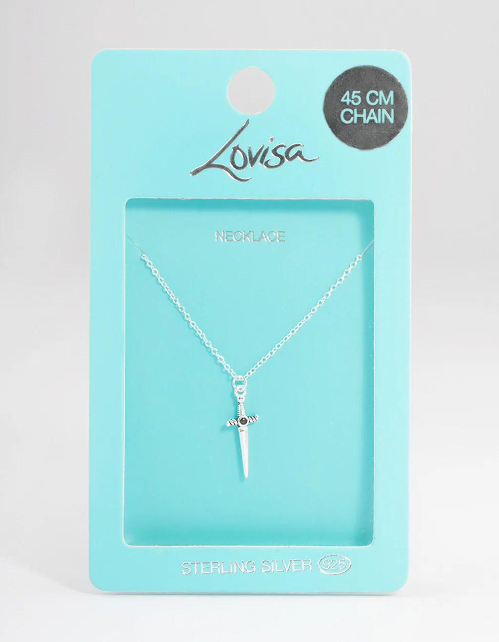 Sterling Silver Dagger Pendant Necklace - Image 3