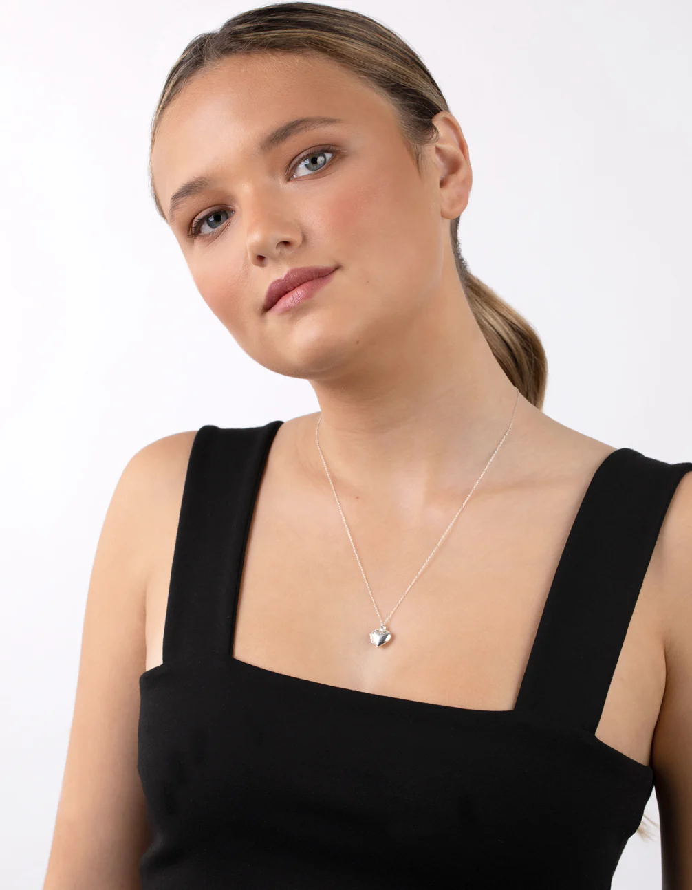 Sterling Silver Heart Locket Pendant Necklace - Image 3