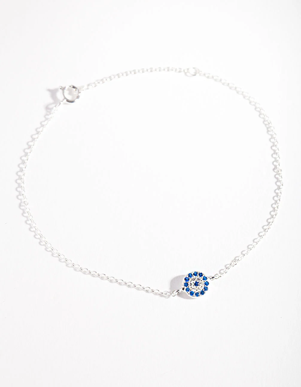 Sterling Silver Evil Eye Disc Bracelet - Image 2