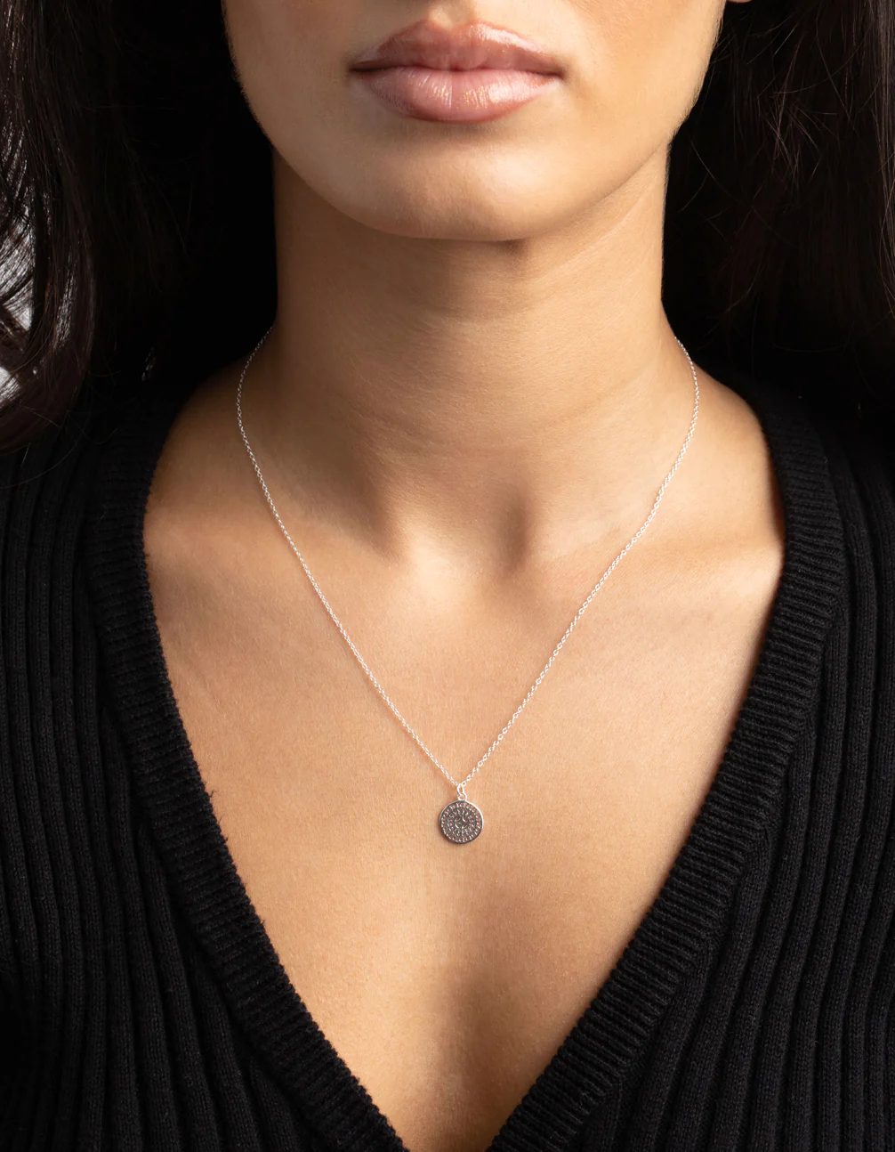 Sterling Silver Circular Stamp Necklace - Image 2