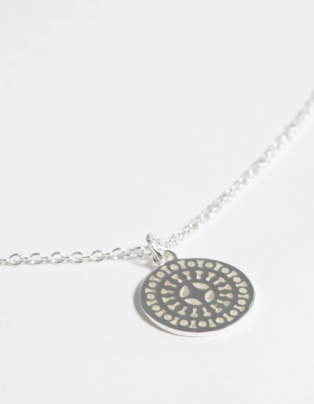 Sterling Silver Circular Stamp Necklace - Image 4