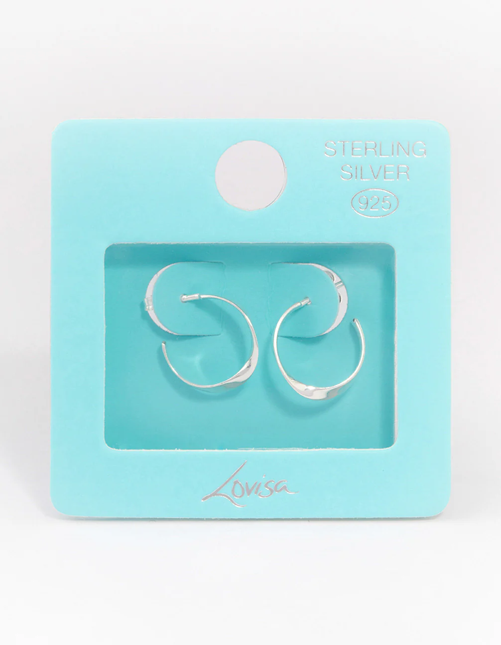 Sterling Silver Flat Twisted Hoop Earrings - Image 3