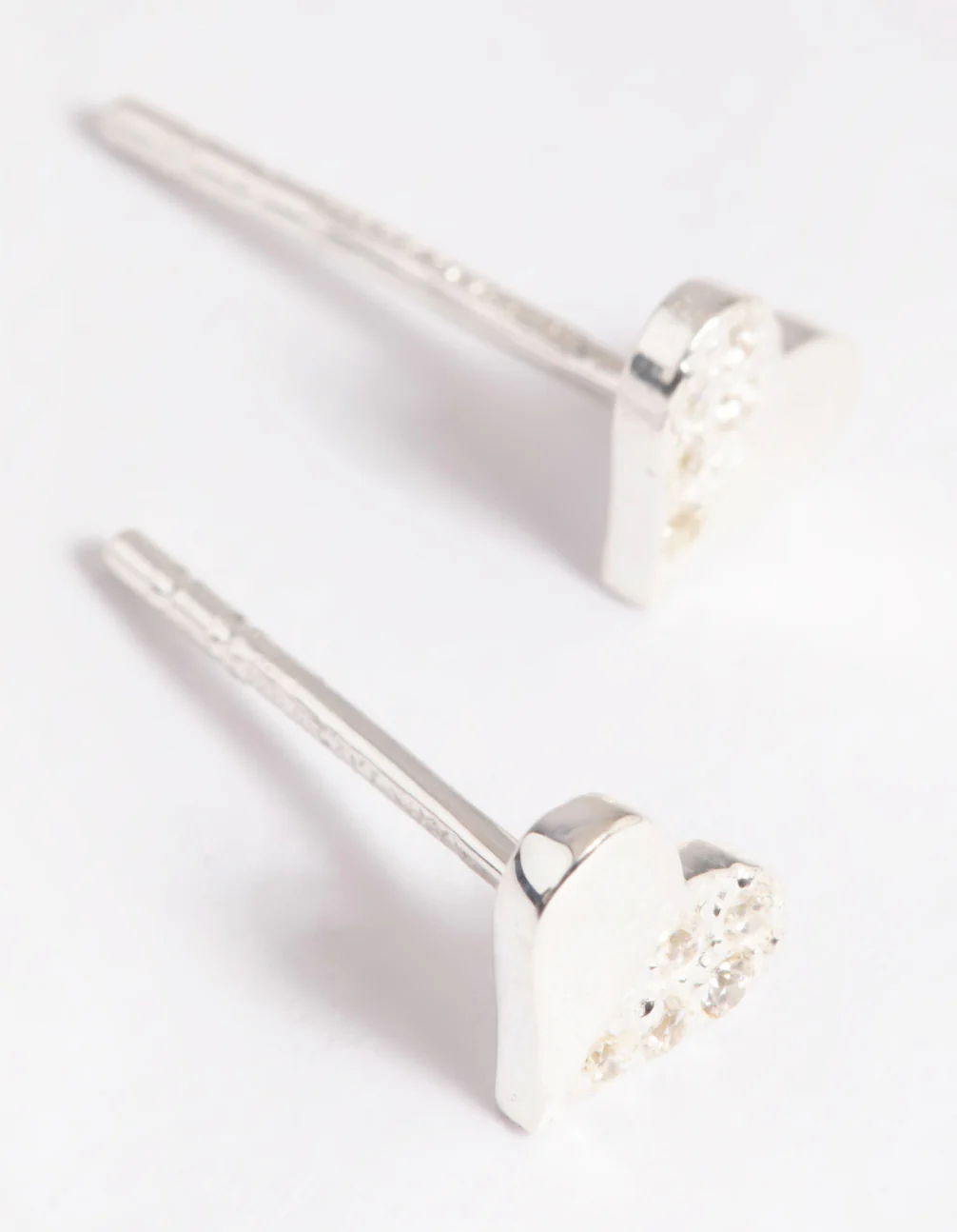 Sterling Silver Heart Stud Earrings - Image 3