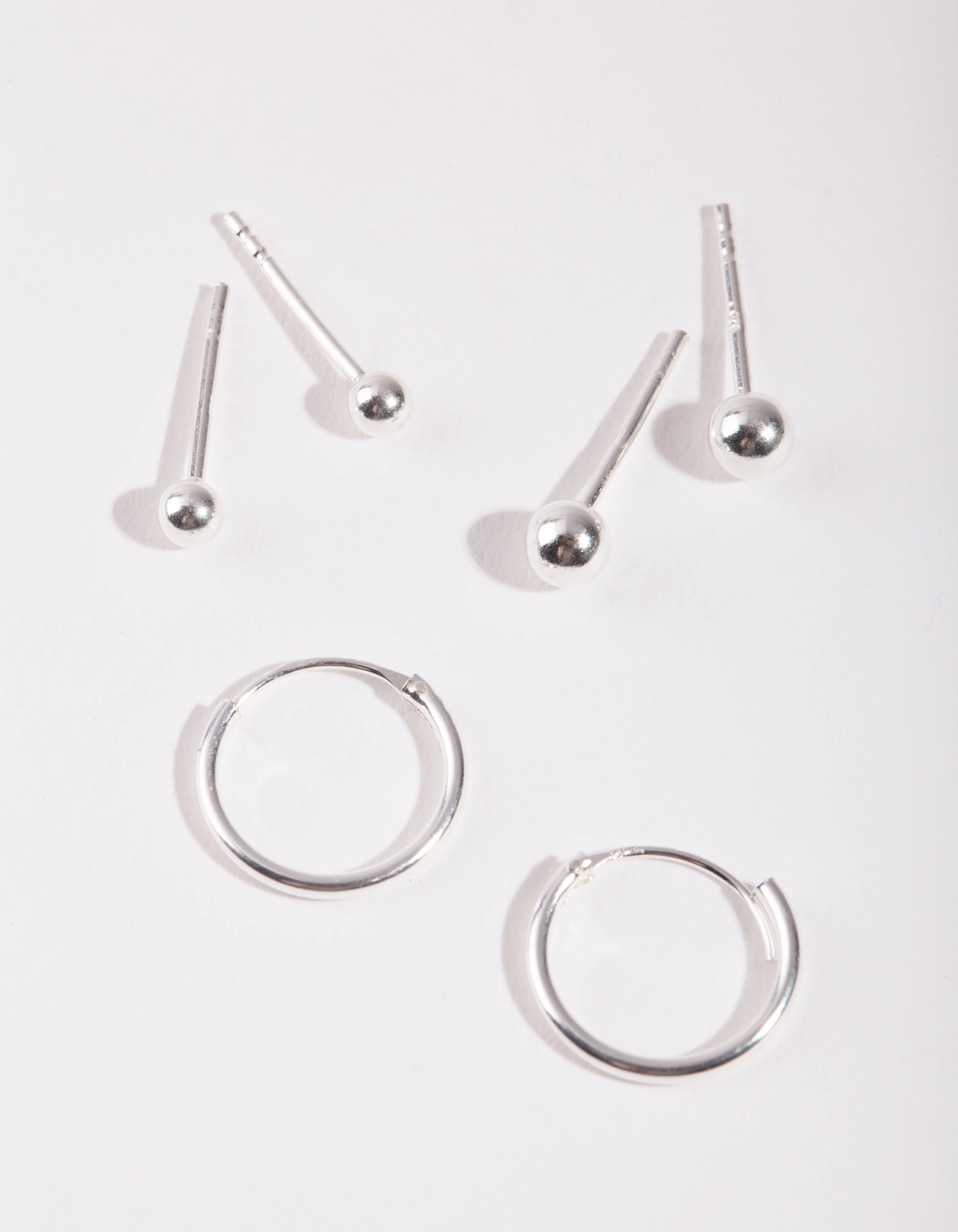 Sterling Silver Gradual Ball Hoop Earring Pack