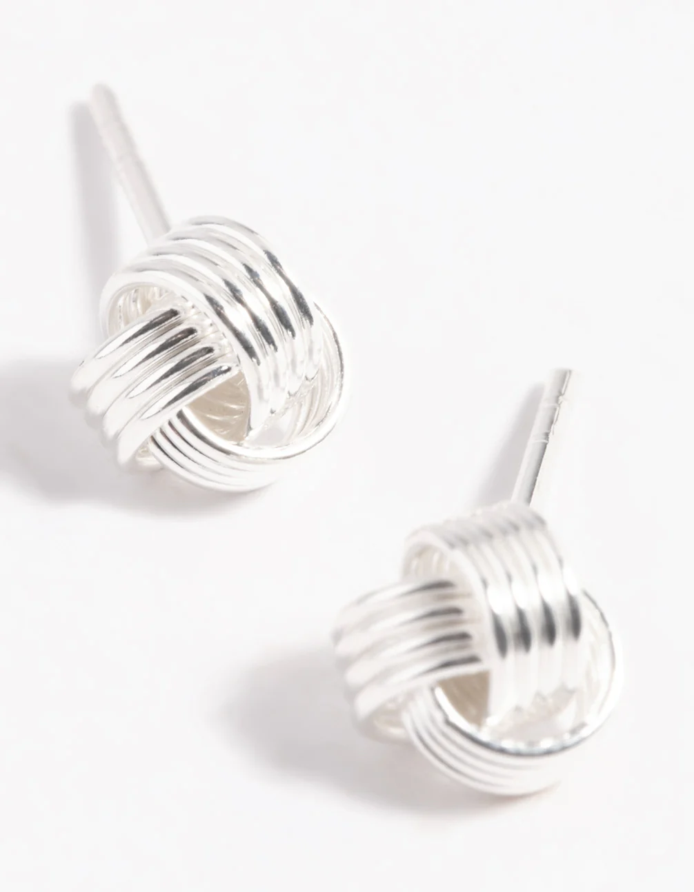 Sterling Silver Knot Stud Earrings - Image 3