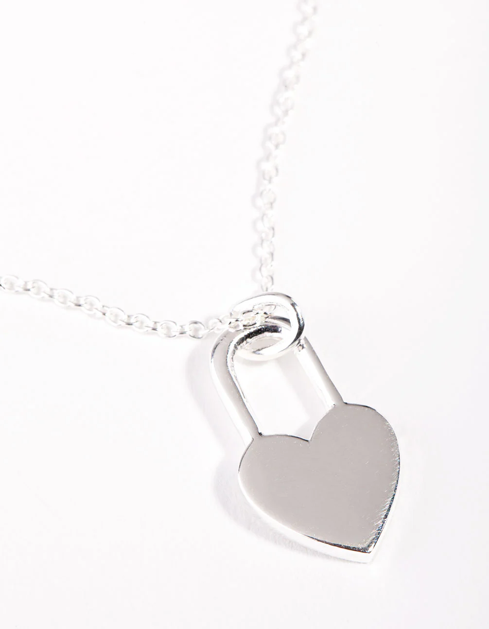 Sterling Silver Love Heart Lock Necklace - Image 3