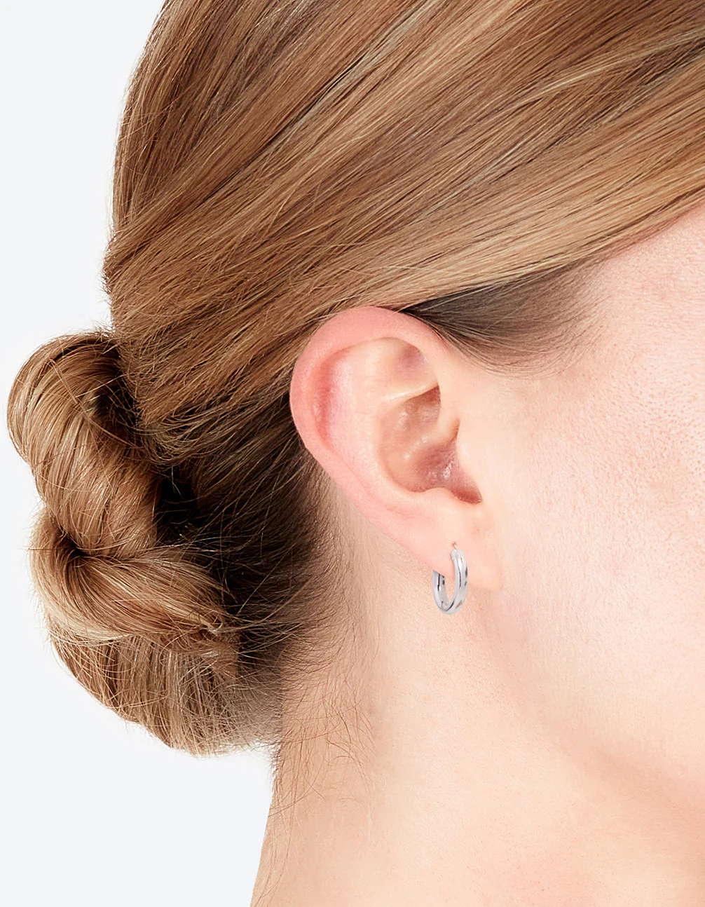 Sterling Silver Chunky Huggie Earrings - Image 2