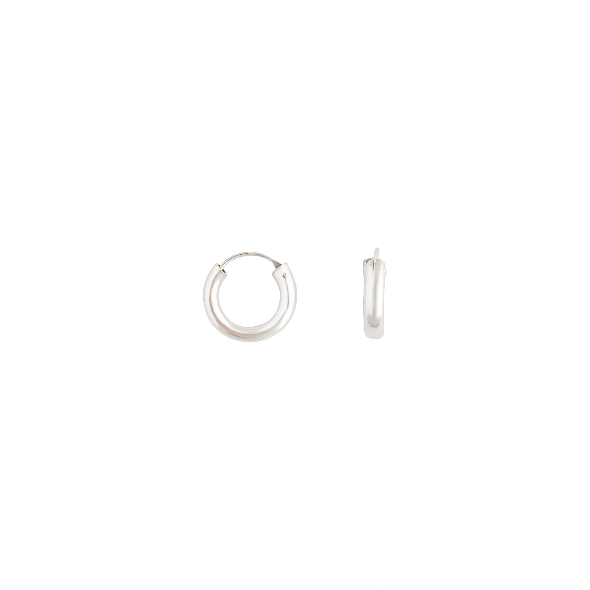 Sterling Silver Chunky Huggie Earrings - Image 5