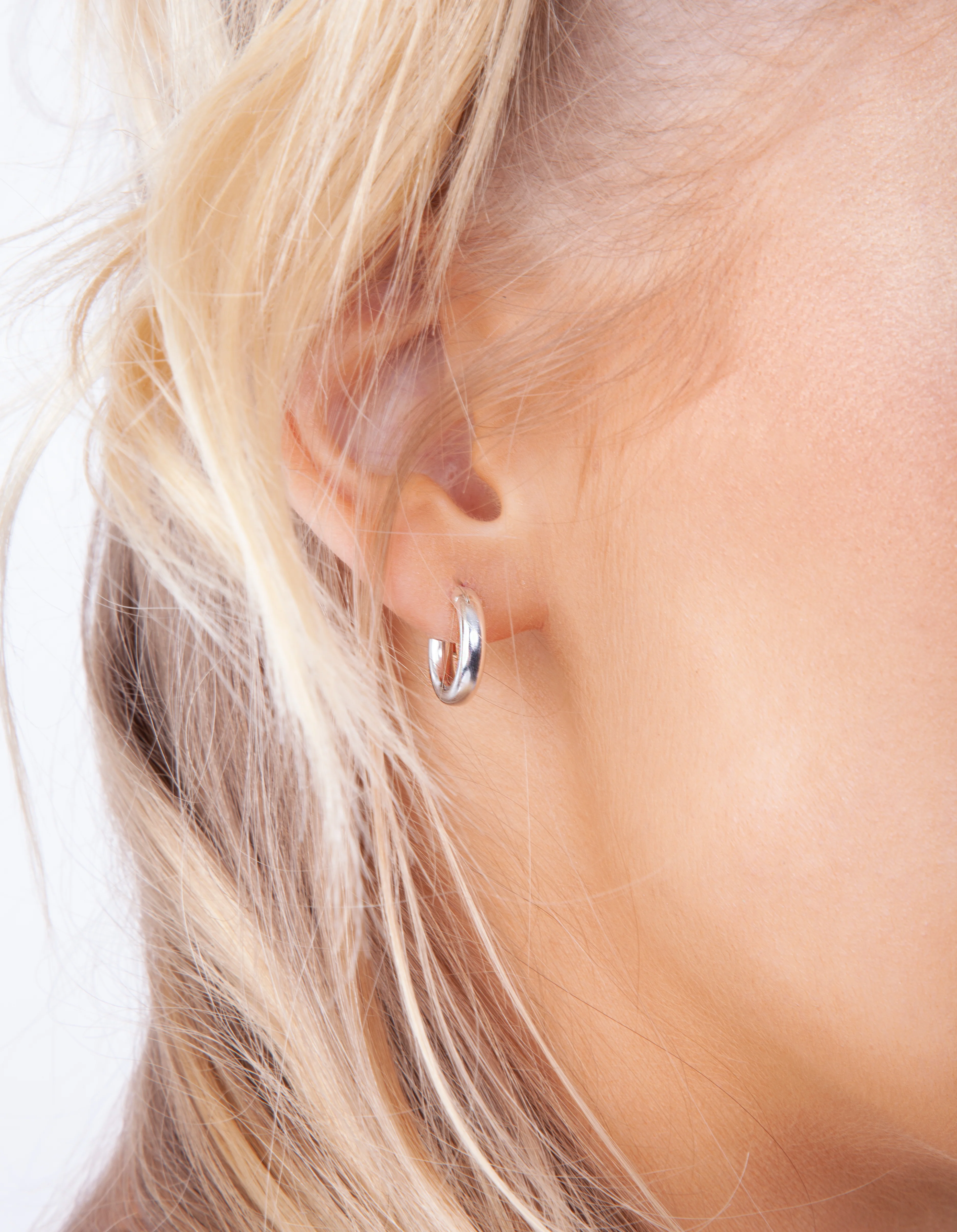 Sterling Silver Chunky Huggie Earrings - Image 6