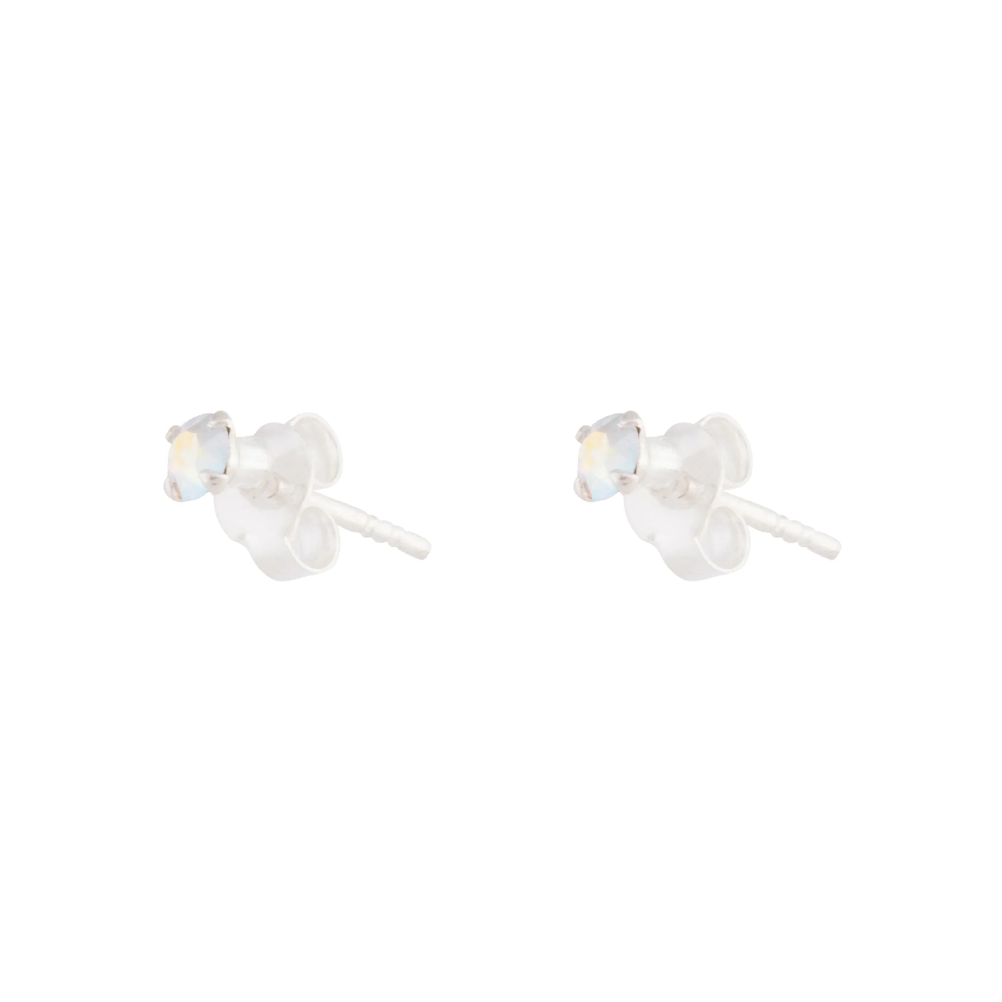 Sterling Silver Reflective Gem Earrings - Image 2