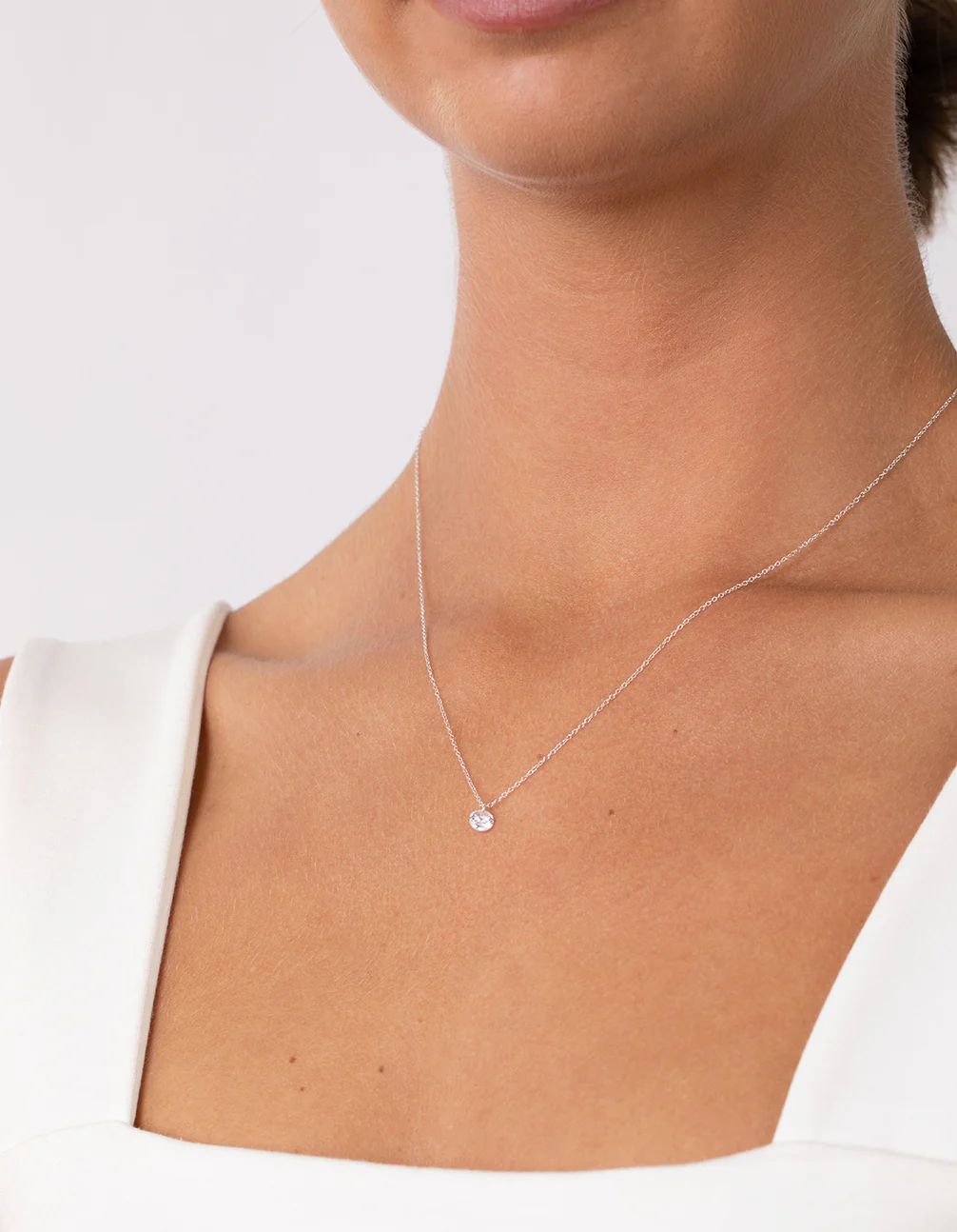 Sterling Silver Mini Cubic Zirconia Necklace - Image 3