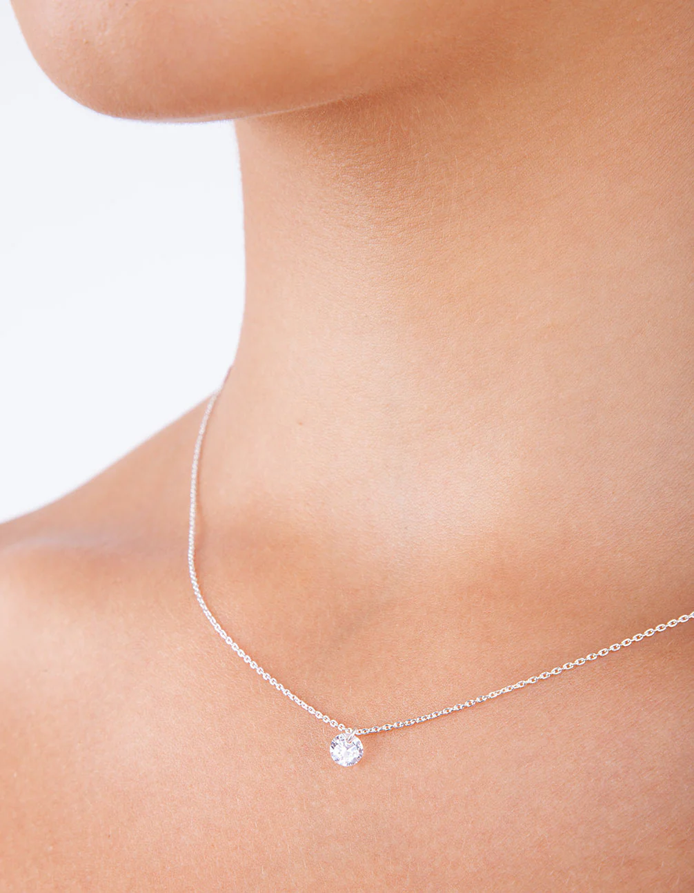 Sterling Silver Mini Cubic Zirconia Necklace - Image 7